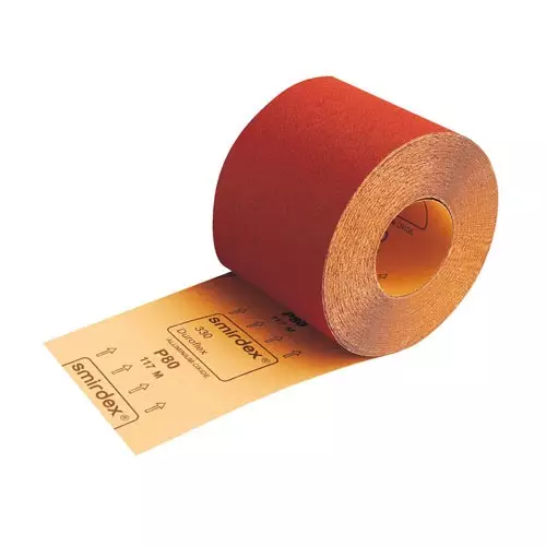 Шкурка на руло SMIRDEX DUROFLEX 330 115мм P60, за масивна дървесина и фурнир, хартиена основа, червена