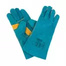Ръкавици HARPY, от цепена телешка кожа, 35см, сини - small