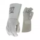Ръкавици MERLIN, от цепена сива телешка кожа, 15см, подсилена длан - small