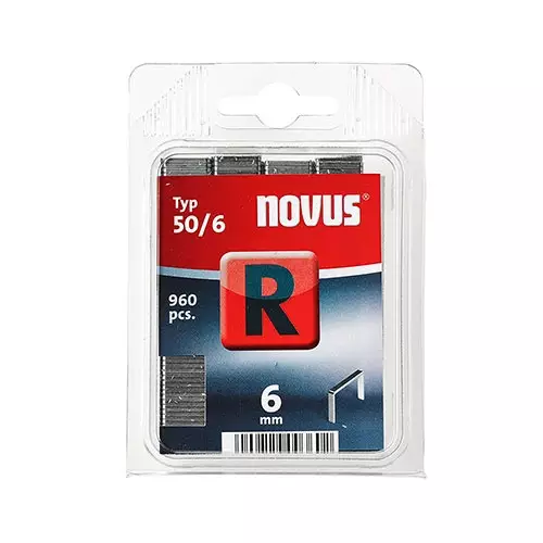 Кламери NOVUS 50/6мм 960бр., тип 50/R, плоска тел, блистер