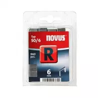 Кламери NOVUS 50/6мм 960бр., тип 50/R, плоска тел, блистер