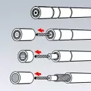 Инструмент за почистване на кабели KNIPEX 8.0-13мм/105мм, коаксиални кабели (тип RG58, RG59 и RG62) - small, 99997