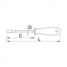 Отвертка вътрешен шестостен UNIOR CR 10.0х235/125мм, закалена, CrV-Mo, еднокомпонентна дръжка - small, 87117