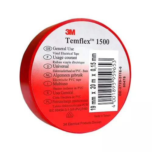 Изолирбанд 3M TEMFLEX 165 19х1.5мм/20м-червен