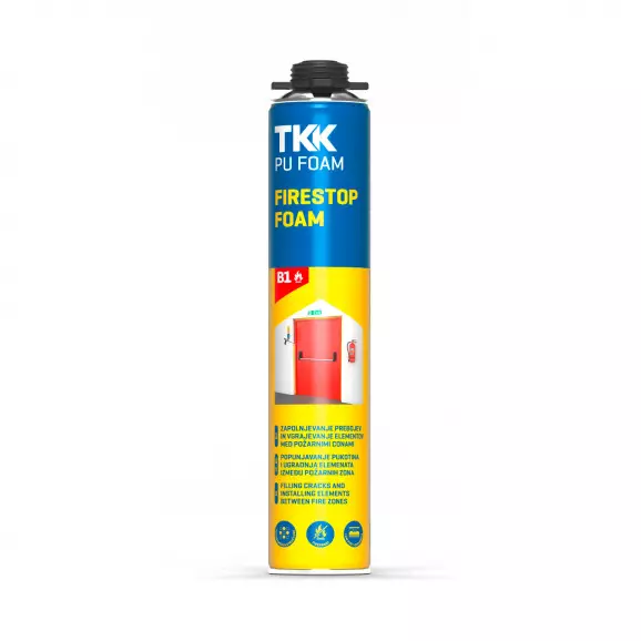 Пяна полиуретанова TKK Firestop Foam 750мл, пистолетна, огнеупорна (над +5°C)