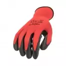 Ръкавици TOPSTRONG, червени, от полиестерно трико, топени в латекс, ластичен маншет - small, 124602