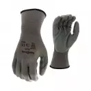 Ръкавици TOPSTRONG, сиви, от безшевно полиестерно трико, топени в нитрил, ластичен маншет  - small