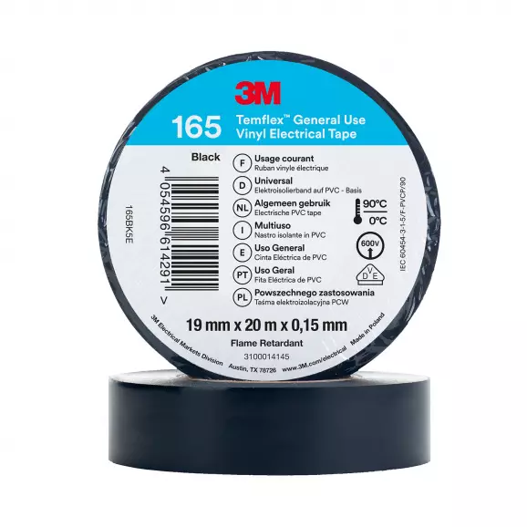 Изолирбанд 3M TEMFLEX 165 19х0.15мм/20м-черен