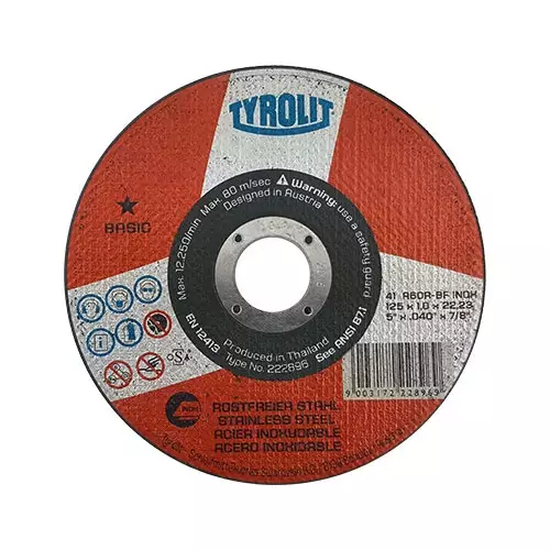 Диск карбофлексов TYROLIT BASIC 125х1.0х22.23мм, за рязане на неръждаема стомана