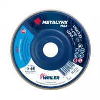 Диск за полиране WEILER METALYNX MAX 125х22.23мм/F, на неръждаеми стомани, сплави на цветни метали, отливки