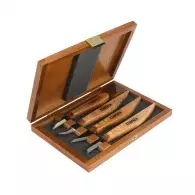 Нож дърворезбарски NAREX Carving tools PROFI 4части, с дървени дръжки, магнезиево-ванадиева инструментална стомана
