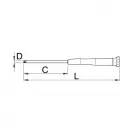 Отвертка торкс за електроника UNIOR TX 8 3.0х153/60мм, закалена, CrV, двукомпонентна дръжка - small, 17621