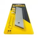 Резервно острие за макетен нож STANLEY FatMax 25x140мм 5броя, чупещи се 7 елемента, 5бр в блистер - small, 101707