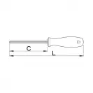Отвертка шестостен UNIOR CR 3.0х160/75мм, закалена, CrV-Mo, еднокомпонентна дръжка - small, 14445