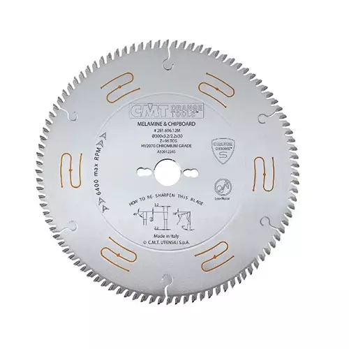 Диск с твърдосплавни пластини CMT CHROME 300/3.2/30 Z=96, за рязане на единична или двустранни пластмасови-ламинирани плоскости