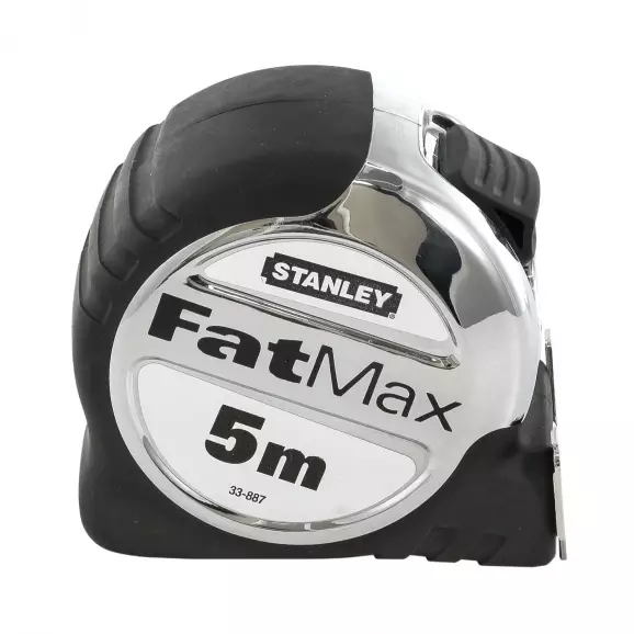 Ролетка пластмасов корпус STANLEY FatMax 5м x 32мм, гумирана, хромиран, EC-клас 2