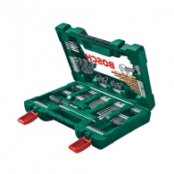 Комплект накрайници и свредла BOSCH V-line TiN 91части, PH, PZ, SB, TX, шестостен, с отвертка, свредла