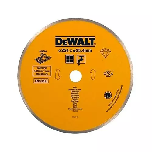 Диск диамантен DEWALT 254х1.6х25.4мм, за керамика, мокро рязане