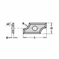 Сменяеми пластини CMT 19.5x9x1.5мм R2 Z=4, 35°, HWM, F1730-за суха и мокра иглолистна, твърда дървесина