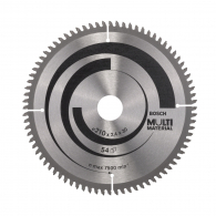 Диск с твърдосплавни пластини BOSCH MULTI MATERIAL 210/2.5/30 Z=80, за рязане на алуминий