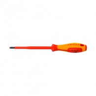Отверткa плоска KNIPEX 0.4х2.5х177/75мм, изолирана 1000V, CrV-Mo, двукомпонентна дръжка