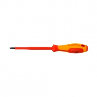Отверткa плоска KNIPEX 1.0х5.5х232/125мм, изолирана 1000V, CrV-Mo, двукомпонентна дръжка