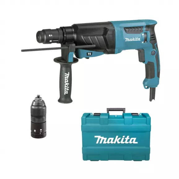 Перфоратор MAKITA HR2630T, 800W, 0-1200об, 0-4600уд/мин, 2.4J, SDS-plus