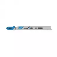 Нож за прободен трион BOSCH T 118 A 1.1-1.5х92/67мм 5броя, за ламарина, HSS, Т-захват, праволинейно рязане