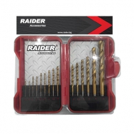 Свредла RAIDER 1.5-10мм 15части, за метал, HSS-Tin, цилиндрична опашка 