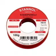 Тинол STANNOL HS10 ф1.0мм/100гр., SN 60%, PB 40%, FLUX 2%