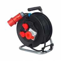 Удължител на макара AS SCHWABE CEE Safety 20м 400V, 5х2.5 H07RN-F ,1 трифазен 2 монофазни контакта, IP44