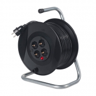 Удължител на макара AS SCHWABE Economical 40м, 3х1.5, H05VV-F , 4 монофазни контакта, IP20