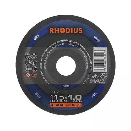 Диск карбофлексов RHODIUS ALPHAline 115x1.0x22.23мм, за рязане на метал