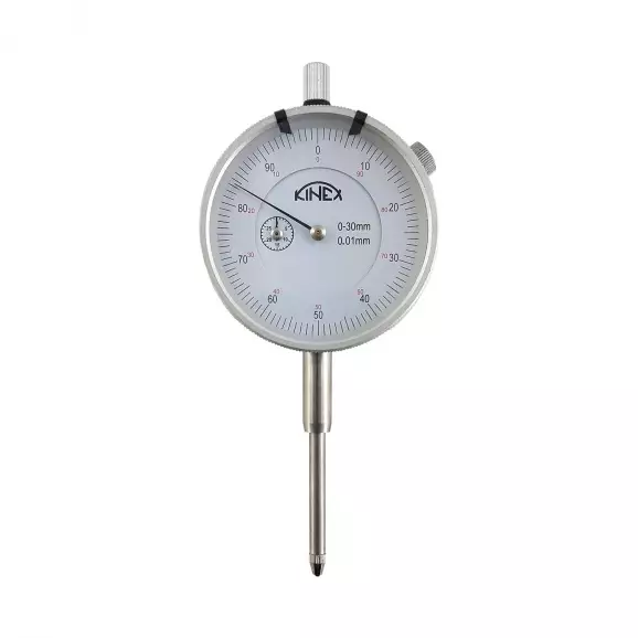 Индикатор часовник KINEX 0-30мм, D60мм, точност: 0.01мм, неръждаема стомана