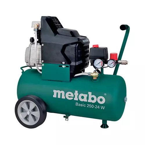 Компресор METABO BASIC 250-24 W, 24l, 8bar, 200 l/min, 1.5kW, 2.0hp, 230V