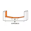Профилен фрезер CMT D=50мм d=16мм L=55мм I=17мм А=10° S=12мм Z=2, HW, RH - small, 37290