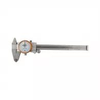 Шублер с индикатор часовник KINEX 150мм, ± 0.02, с дълбокомер, стопорен винт, неръждаема стомана