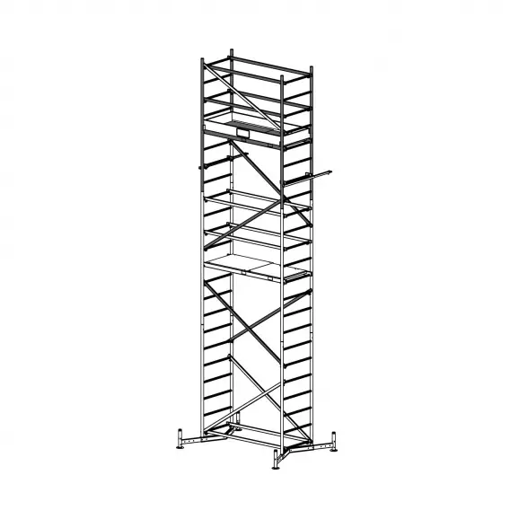 Скеле алуминиево KRAUSE ClimTec H=2.0м №2, 2-краен модул, 1500x600мм, 180кг/кв.м, без колела