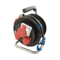 Удължител на макара AS SCHWABE CEE 20м 400V, 5х1.5 H05VV-F, 1 трифазен 2 монофазни контакта, IP44
