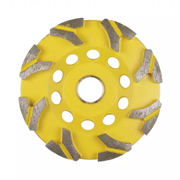 Диск диамантен KODIA T-SHARK CUP WHEEL 125x7.0х25/22.23ммм, за шлайфане пресен, стар или твърд бетон, сухо шлайфане