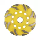 Диск диамантен KODIA T-SHARK CUP WHEEL 125x7.0х25/22.23ммм, за шлайфане пресен, стар или твърд бетон, сухо шлайфане - small