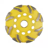 Диск диамантен KODIA T-SHARK CUP WHEEL 125x7.0х25/22.23ммм, за шлайфане пресен, стар или твърд бетон, сухо шлайфане