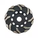 Диск диамантен KODIA T-SHARK CUP WHEEL 125x7.0х25/22.23ммм, за шлайфане пресен, стар или твърд бетон, сухо шлайфане - small