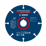 Диск карбиден BOSCH Carbide Multi Wheel 125х1.0х22.23мм, за дърво, пластмаса и др., сухо рязане, сегментиран
