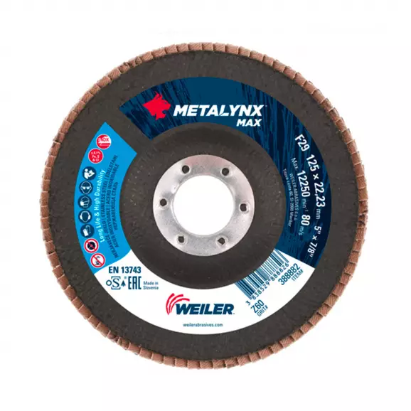 Диск ламелен WEILER Professional 125x22.23мм P80, за шлайфане на метал и неръждаема стомана