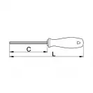 Отвертка шестостен UNIOR CR 2.5х145/60мм, закаленa, CrV-Mo, еднокомпонентна дръжка - small, 41038