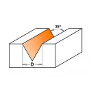 Профилен фрезер CMT D=6мм L=57мм A=35° I=9мм S=6мм Z=2, HW, RH - small, 49714