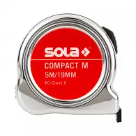 Ролетка пласмасов корпус SOLA COMPACT M 5м x 19мм, с магнит, хромиран, EC-клас 2