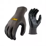 Ръкавици DEWALT DPG66 Gripper, сиви, полиестер, топени в нитрил, ластичен маншет 