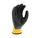 Ръкавици DEWALT DPG70 Gripper, жълти, безшевни, 60%-полиестер и 40%-памик, каучуковото покритие - small, 97648